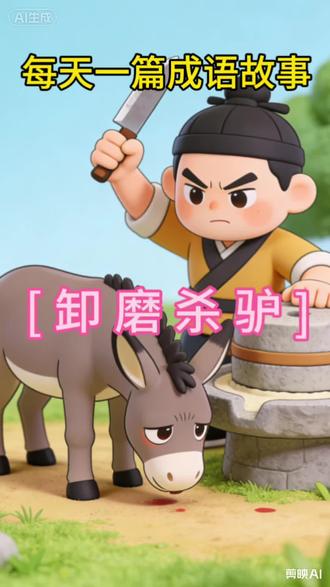 每天一个成语小知识|卸磨杀驴。教孩子认清什么是“忘恩负义”!#成语故事 #育儿知识 #小学语文 #儿童睡前故事 #卡通动漫