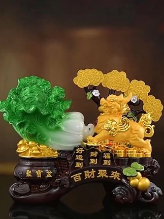 #百财聚来摆件 貔貅招财猫聚宝盆客厅发财树开业礼物白菜送礼家居#摆件 #工艺品摆件 #乔迁新居#聚宝盆