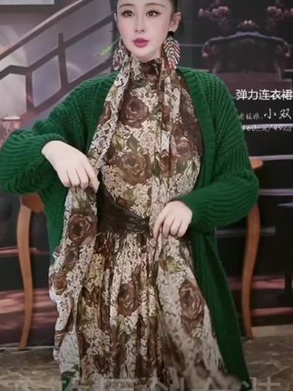 女装连衣裙弹力印花T006926
