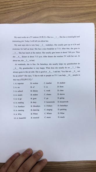 六年级下册完形填空讲解#每日英语打卡 #分享我的英语学习笔记 #淄博迪赛英语#迪赛 #初中生学英语