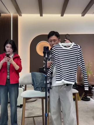 #源头实力厂家 #慵懒风穿搭 #条纹T恤#条纹控 #极简穿搭