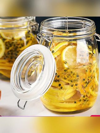 推荐#玻璃罐#玻璃罐子 #罐头杯 #密封玻璃杯 #玻璃杯 玻璃密封罐蜂蜜柠檬百香果玻璃瓶带盖食品家用储物罐厨房泡菜坛子