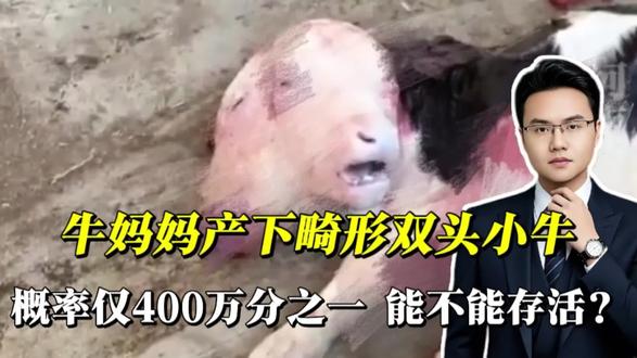 牛妈妈产下畸形双头小牛!概率仅400万分之一 能不能存活?