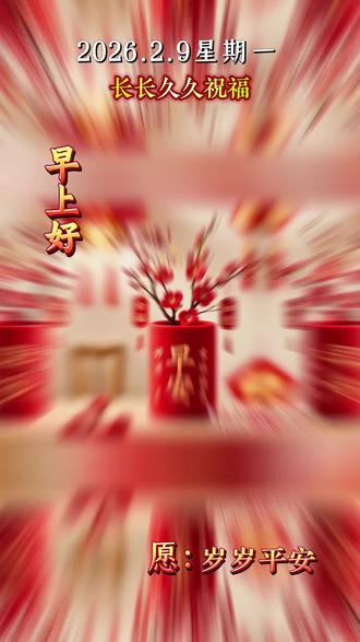 今天是2月9日星期一,2月第一个长久日,送给你长长久久的祝福,愿你健康久久,身似松柏常青翠,愿你平安久久,前路坦途无忧虑,新年将至,祝你好运久久常相伴,财运久久永相随,幸福久久绕身旁, 爱情久久甜如蜜,朝朝暮暮 岁岁年年,快快乐乐到永久。🌹❤️#早上好暖心问候最在乎的人 #早上好呀#早安吉祥开启新的一天 #情感分享