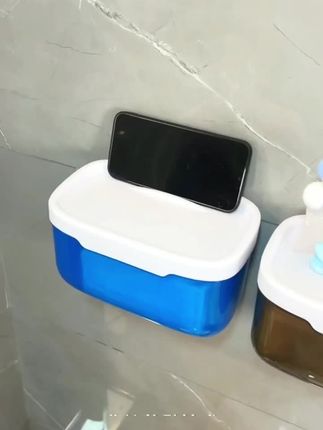 壁挂式免打孔厕纸盒,防水耐用,卷纸放置有序,提升卫生间整洁度!