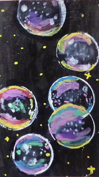 #绘画#画画#简笔画 今天画的是丙烯马克笔泡泡