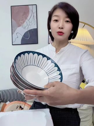 这个价格到手4个斗笠面碗真的很划算!汤碗#面碗 #超划算超便宜
