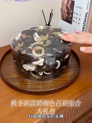 秋冬款头绳组合大礼包奶咖色百搭发绳高弹力无接缝皮筋#网红发饰 #每日分享 #头饰搭配 #编发最美编发