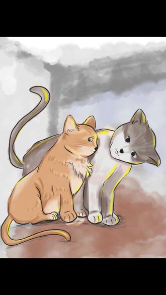 大胖猫:看看看,吃了咋了#画一个故事 #画画