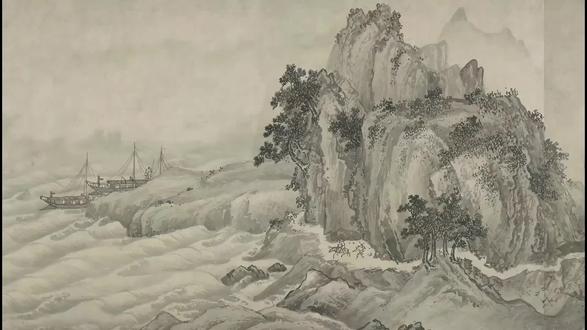 南宋赵黻《长江万里图卷》,以斧劈皴绘江峡险峻,墨色淋漓展现波涛烟云,尽显江山壮阔与时代忧思。#ai视频制作 #长江 #长江万里图 #国画山水 #跟着历史课本去旅行