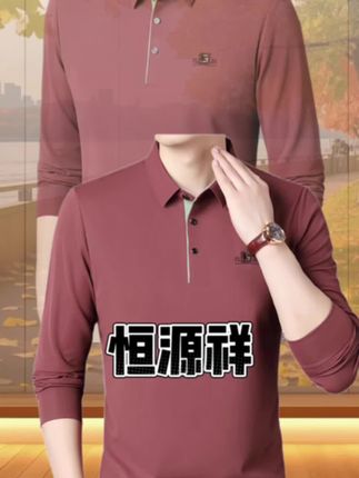 恒源祥桑蚕丝长袖t恤男2025年春秋男士新款翻领打底男款上衣休闲polo衫男#polo衫 #长袖T恤#打底衫#品质男装 #超便宜超划算