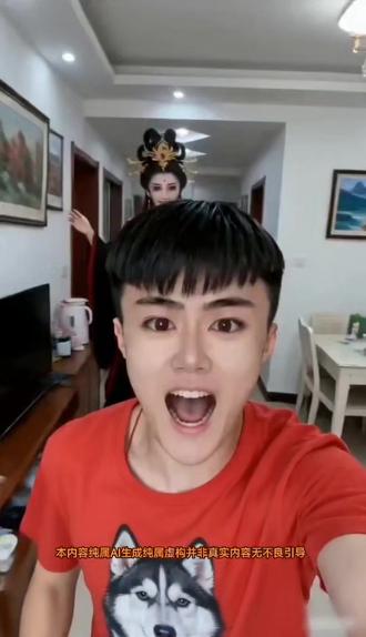 #AI电视女妖追爱记 #随变ai随便玩 #AI玩笑成真特效 我又拍了自己的同款原创特效,只是换了一个新的发型和衣服!#这是我的另一个特效发型照片衣服是用豆包图片生成工具生成的带有和哈士奇图案的红色T恤衫 这个特效全网都玩疯了,所以我又用了这个同款!此视频纯属AI娱乐搞笑视频内容!内容由AI生成的创意动态视频纯属娱乐仅供欣赏不要当真 AI剧情演绎纯属娱乐并非真实内容!特效生成仅供娱乐无不良引导 #本内容纯属AI生成纯属虚构并非真实内容无不良引导 AI虚构演绎仅供娱乐无不良引导