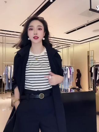 DEEP BREATH深呼吸女装新款中长款双排扣风衣【附腰带】A401148#深呼吸#显瘦穿搭 #质感女装