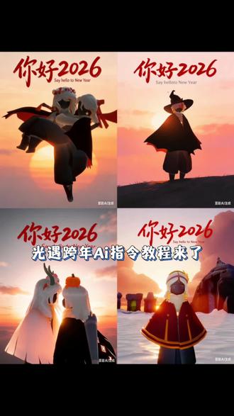 超有氛围感的光遇2026跨年ai指令和教程来了 2026跨年指令 元旦跨年 元旦跨年ai指令 元旦跨年教程 光遇素材 光遇图片#光遇 #跨年倒计时 #光遇日常 #豆包ai#豆包p图已经nextlevel了