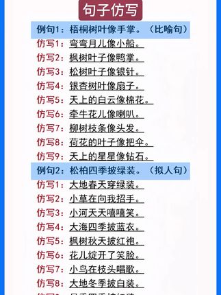 二年级语文仿写句子比喻句,拟人句都要掌握,准备这本《同步句子仿写》吧#二年级语文