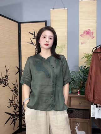 #中式美学服饰 #面料舒适透气 #减龄气质 #宽松显瘦穿搭 #气质范