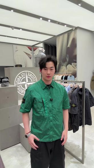 石头岛26ss新款爆款金属尼龙短袖衬衣
#石头岛