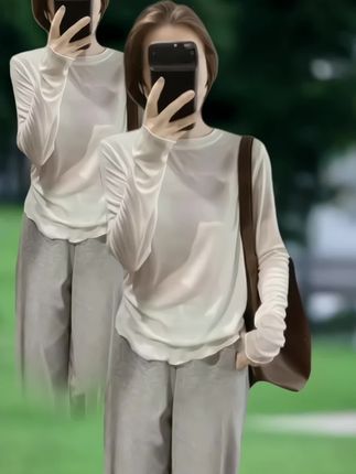 #长袖T恤#简约穿搭#时尚穿搭#面料柔软舒适 #谁穿谁好看