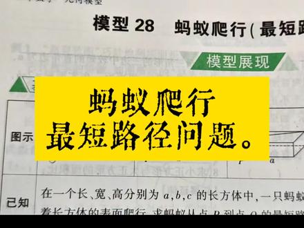 初中数学几何模型 蚂蚁爬行(最短路经问题)20:28 #初中数学几何模型 #几何模型 #八年级数学学
#初中数学
