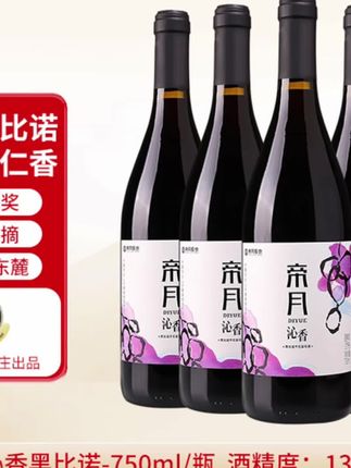 特惠4瓶装!帝月沁香黑比诺干红葡萄酒果香型13度750ml#葡萄酒 #葡萄酒知识 #好物推荐🔥 #品酒 #一起喝酒