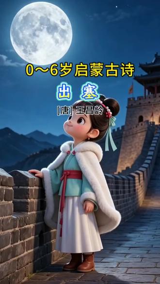 古诗《出塞》唐 王昌龄 #古诗词 #和抖音一起学古诗 #小学生必背古诗词 #幼儿古诗 #启蒙教育