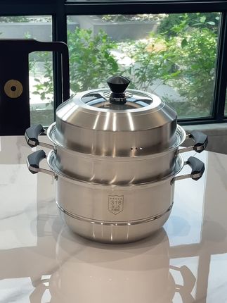 316不锈钢蒸锅!多层设计大容量!做五菜一汤都没有问题!#蒸锅 #蒸锅推荐 #不锈钢厨具