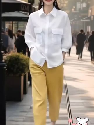 麻料裤子,新款时尚好穿搭