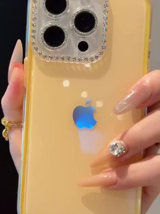 日韩高颜值闪钻镜头果冻适用iPhone手机壳苹果promax简约女神14硬#手机壳