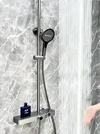 枪灰色简易无顶喷增压全铜分体式家用卫浴淋浴洒套装#高端大气#方便又实用 #值得拥有#居家必备