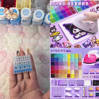 拼豆杯垫,这次用不一样的方法!#拼豆 #拼豆教程