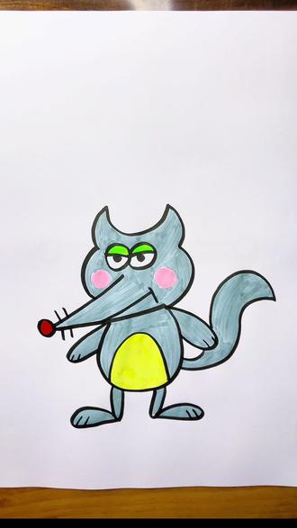 学画大灰狼简笔画 #儿童简笔画#儿童画画#大灰狼简笔画 @DOU+上热门