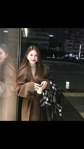 【琥珀鎏金宋秀妍】长款秋冬呢子毛呢外套圆领冬季韩版气质#韩妹穿搭#外套推荐#秋冬季新款