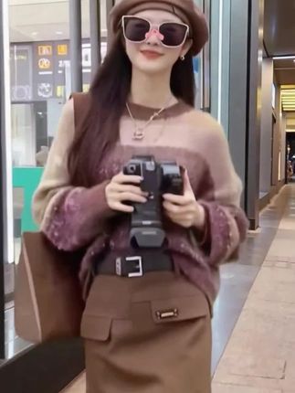 #春秋穿搭 洋气减龄慵懒风彩虹