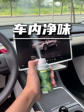 你就这样一按一放,它就能从源头分解异味#汽车好物 #汽车用品 #除味喷雾 #椰放 #特斯拉
