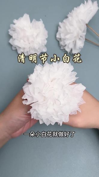 纸花寄情,寄一份思念#手工教程 #清明节 #小白花 #手工diy