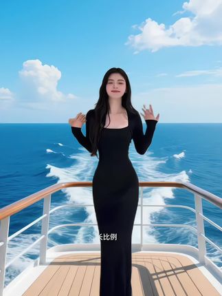 法式方领连衣裙气质高级感女装2025秋季爆款后妈鱼尾长裙#高级感穿搭 #说好的随便穿穿去看秀