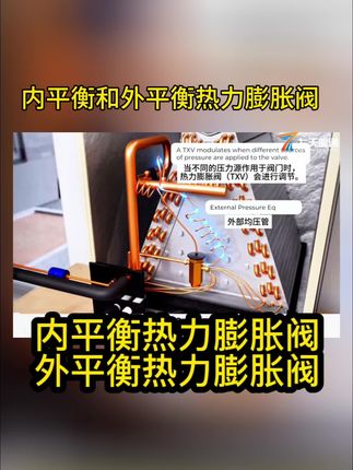 内平衡和外平衡热力膨胀阀3D #热力膨胀阀#热力膨胀阀工作原理#制冷#制冷设备#科普