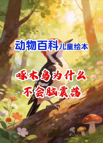 啄木鸟为什么不会脑震荡 #绘本 #睡前故事 #科普 #幼儿园 #亲子