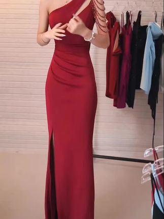 晚礼服女装高端2025新款气质名媛时尚性感包臀斜肩开叉鱼尾长裙#高档礼服裙#时尚连衣裙 #新款连衣裙 #性感连衣裙 #抖音小助手dou上热门