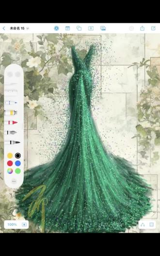 手搓备忘录画礼服教程,无放大,无图层#服装设计 #服装手绘 #绘画教程 #绘画 #备忘录画画