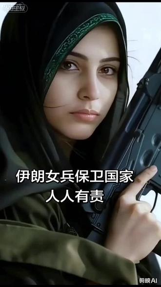 伊朗女兵保卫国家 人人有责