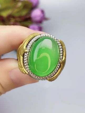 #冰透 #玛瑙玉髓 #个性潮流 #大鹏展翅 #男士戒指