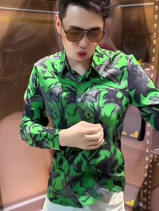 秋季时尚休闲长袖衬衫#潮流时尚男装#秋季新款