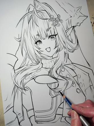 让我偷个懒直接勾画吧!伊冯勾画(上) #终末地公测 #明日方舟终末地 #伊冯 #日常瞎画 #画画练习打卡 @抖音小助手