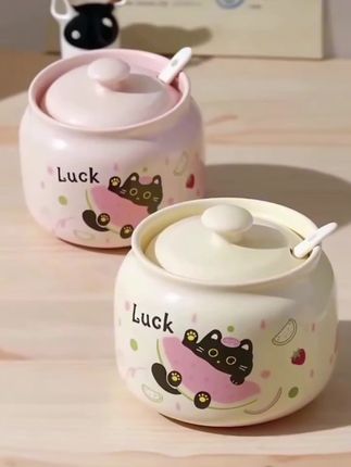 陶瓷罐带盖家用厨房辣椒罐调味精蘸料罐猪油罐可油泼耐高温#陶瓷罐 #陶瓷罐调料罐 #猪油罐 #调料罐 #抖加小助手