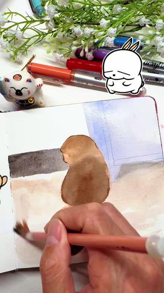 画一只生气的小狗狗 #给毛孩子画张年画 #毛孩子 #小狗日记 #简单绘画 #画画其实很简单 这个小狗也太可爱了,得用画笔画出来,简笔画也很好学,一起跟着都行学画画呀