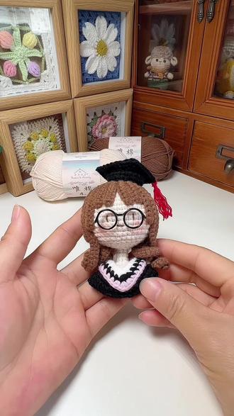 毕业学士服女孩教程【一】 #钩针编织教学 #手作爱好者 #钩织女孩玩偶 #毕业季 #钩织教程