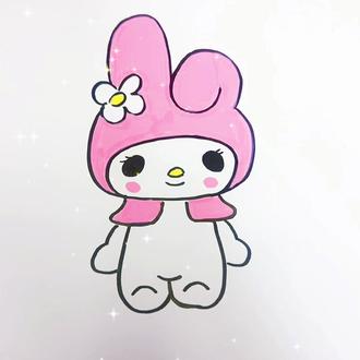 一起来画美乐蒂#三丽欧 #美乐蒂 #简笔画#丙烯马克笔