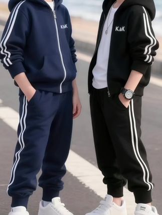 儿童装男童秋装套装2025新款男孩帅气中大童运动炸街春秋两件套潮#运动套装#套装#两件套
