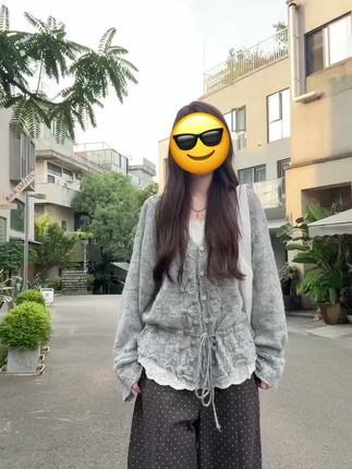 早秋这样穿啦~#慵懒风穿搭 #温柔风穿搭 #韩系穿搭 #小个子穿搭 #针织开衫